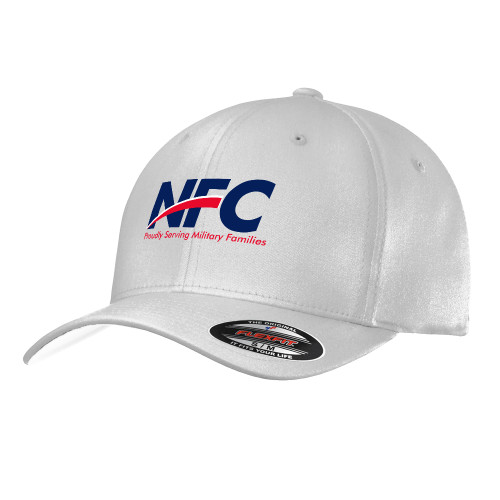 White Flexfit Structured Low Profile Hat-NFC