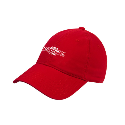 Red Unstructured Adjustable Low Profile Hat-