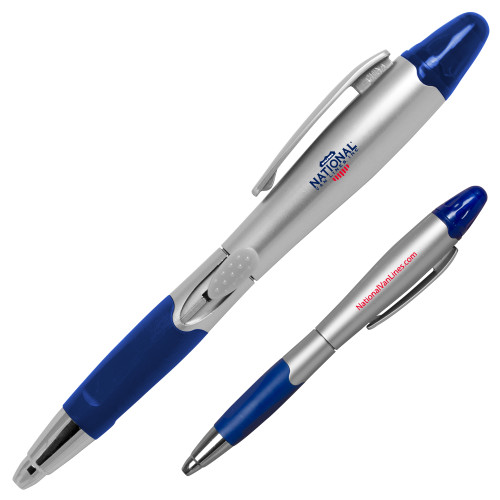 Silver/Blue Blossom Pen/Highlighter-National Van Lines Inc