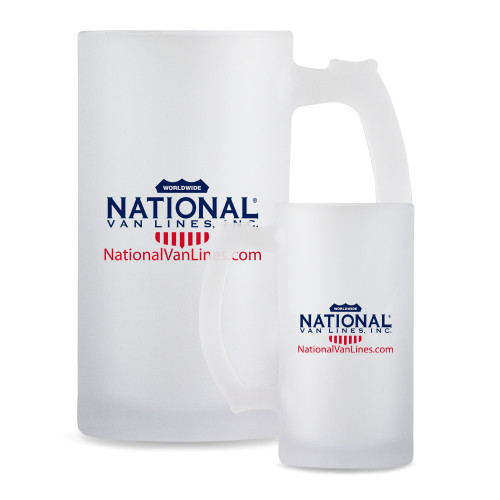 Full Color Decorative Frosted Glass Mug 16oz-