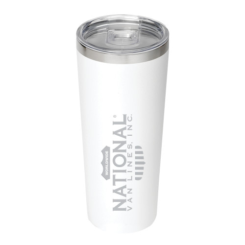 Thor Vacuum Insulated White Tumbler 22oz-National Van Lines Inc Engraved