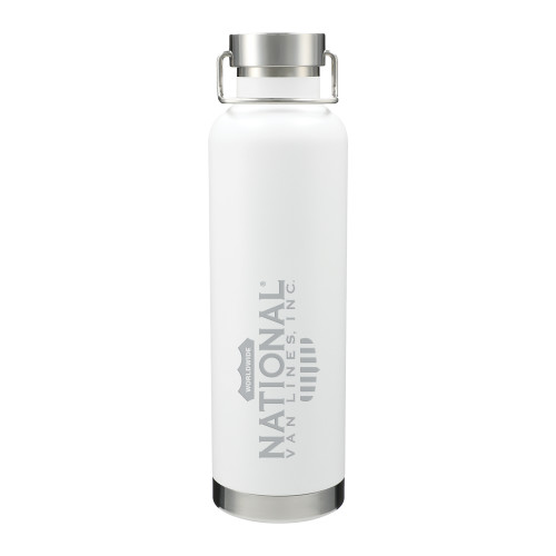 Thor Copper Vacuum Insulated White Bottle 32oz-National Van Lines Inc Engraved