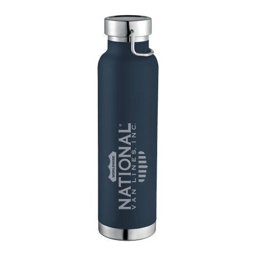 Thor Copper Vacuum Insulated Navy Bottle 22oz-National Van Lines Inc Engraved