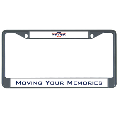 Metal License Plate Frame in Black-Moving Your Memories