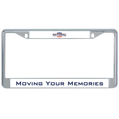 Metal License Plate Frame in Chrome-Moving Your Memories
