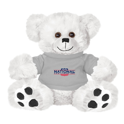 Plush Big Paw 8 1/2 inch White Bear w/Grey Shirt-