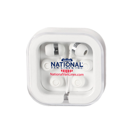 Ear Buds in Clear Square Case-