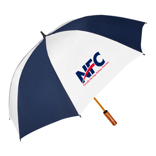 64 Inch Navy/White Umbrella-NFC