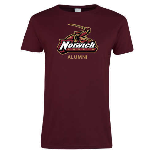 Womens Maroon Short Sleeve Tee-Alumni