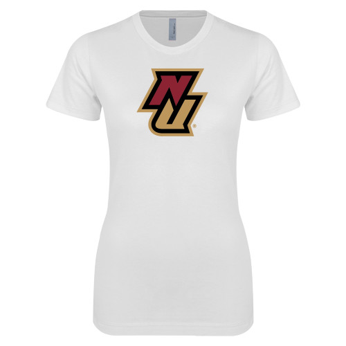 Next Level Womens White Boyfriend Tee-NU