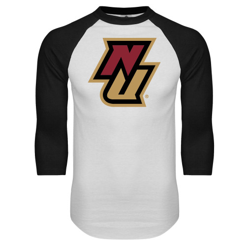 White/Black Raglan Baseball T Shirt-NU