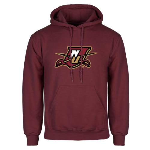 Maroon Fleece Hoodie-NU Shield