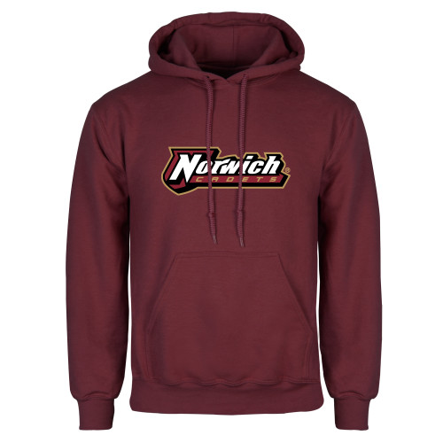 Maroon Fleece Hoodie-Norwich Wordmark