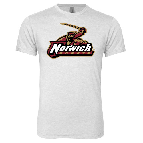 Next Level Heather White Triblend Tee-Primary Mark