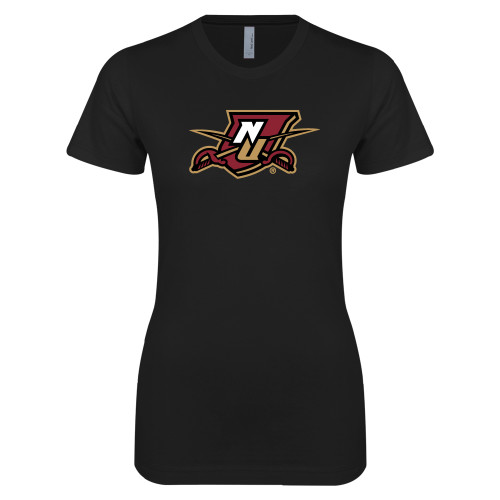 Next Level Womens Black Boyfriend Tee-NU Shield