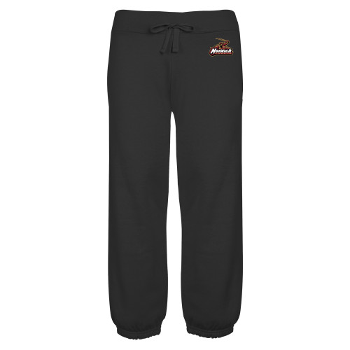 ENZA Womens Black Banded Fleece Capri-Primary Mark