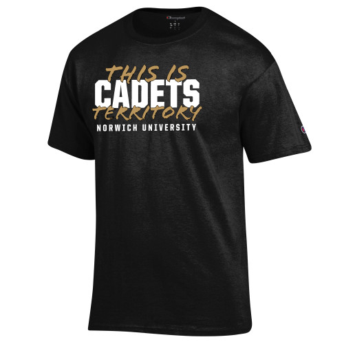 Champion Black T Shirt-Norwich - This is Cadets Territory
