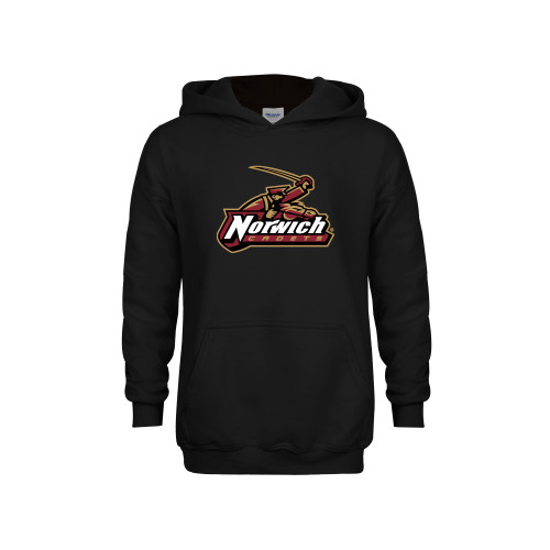 Youth Black Fleece Hoodie-Primary Mark