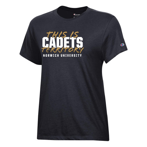 Champion Womens Black Core Short Sleeve Tee-Norwich - This is Cadets Territory