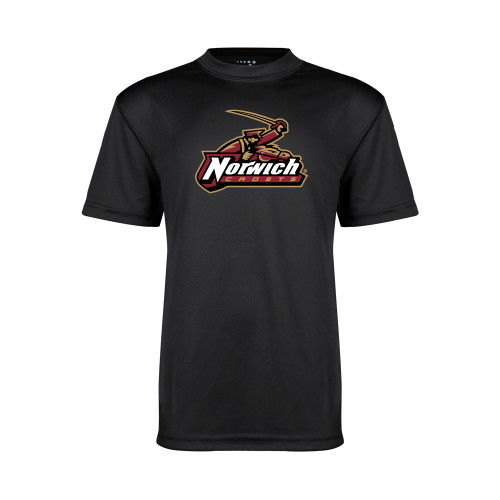 Youth Performance Black Tee-Primary Mark