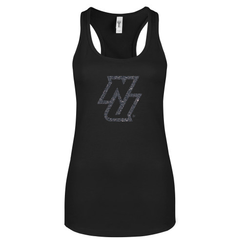 Next Level Womens Black Racerback Tank -NU Graphite Soft Glitter