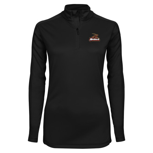 Syntrel Womens Black Interlock 1/4 Zip-Primary Mark