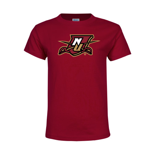 Youth Maroon T Shirt-NU Shield