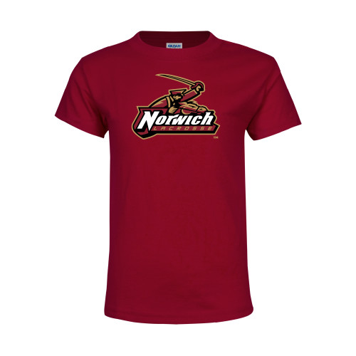 Youth Maroon T Shirt-Lacrosse