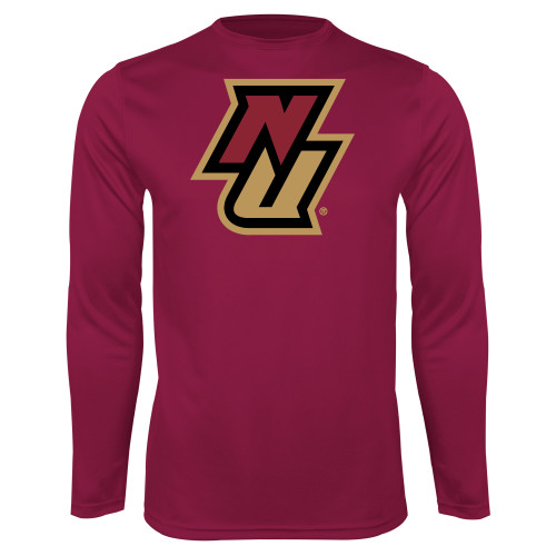 Maroon Performance Long Sleeve Shirt-NU