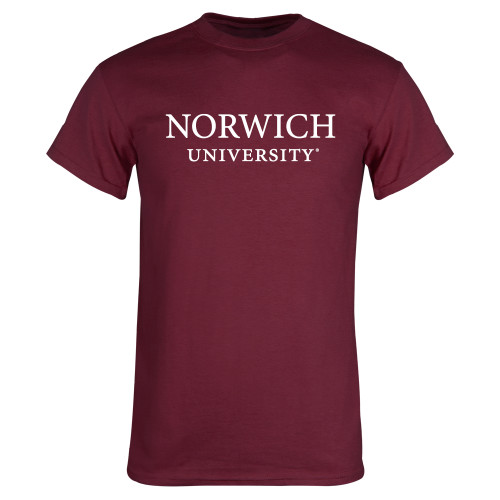Maroon T Shirt-Wordmark Stacked