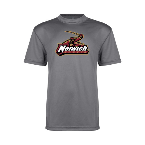 Youth Performance Grey Concrete Tee-Primary Mark