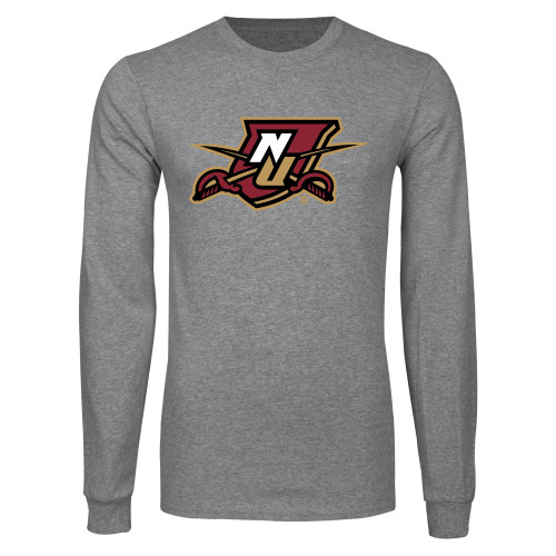 Grey Long Sleeve T Shirt-NU Shield