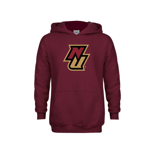 Youth Maroon Fleece Hoodie-NU