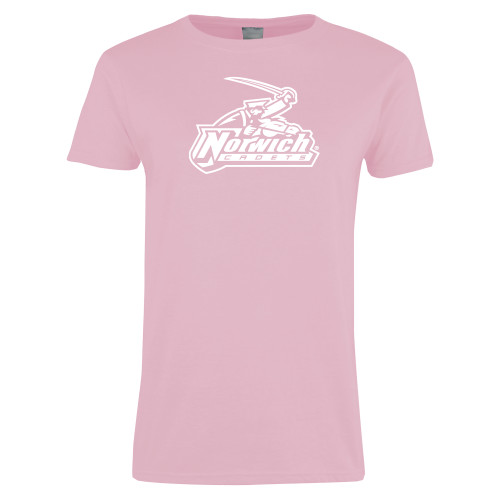 Womens Pink Short Sleeve Tee-Primary Mark