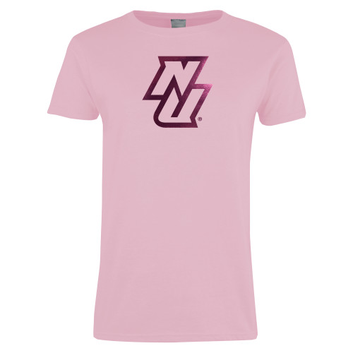 Womens Pink Short Sleeve Tee-NU  Foil