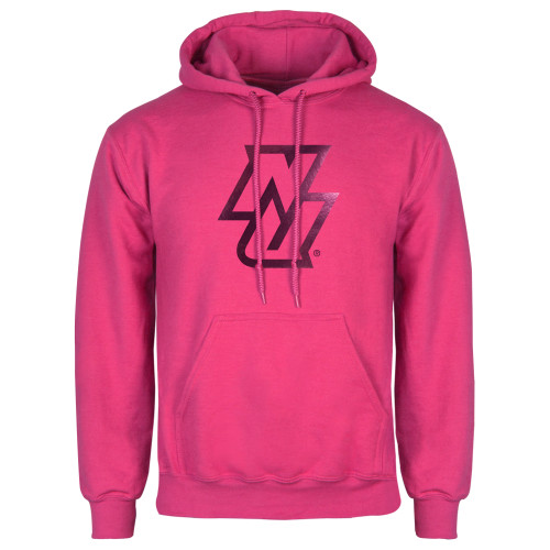 Womens Fuchsia Fleece Hoodie-NU  Foil