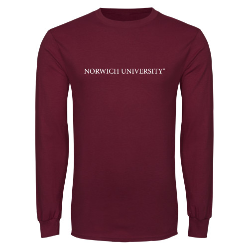 Maroon Long Sleeve T-Shirt-Wordmark