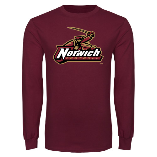 Maroon Long Sleeve T-Shirt-Football