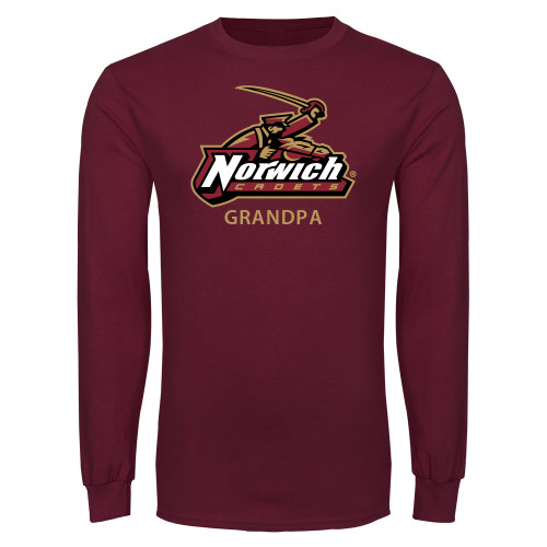Maroon Long Sleeve T-Shirt-Grandpa