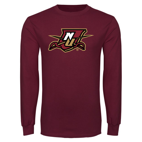 Maroon Long Sleeve T-Shirt-NU Shield