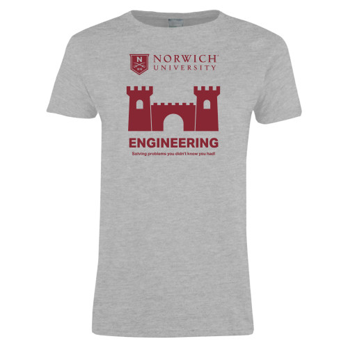  Womens Grey Short Sleeve Tee - Engineering Norwich