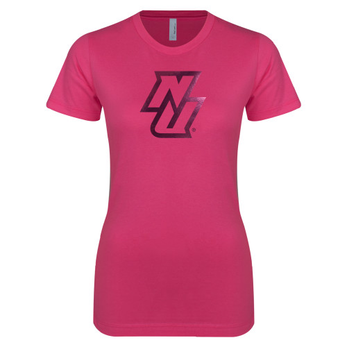 Next Level Womens Fuchsia Boyfriend Tee-NU  Foil