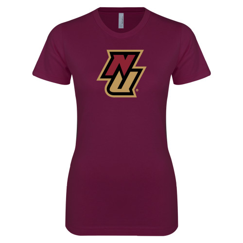Next Level Womens Maroon Boyfriend Tee-NU