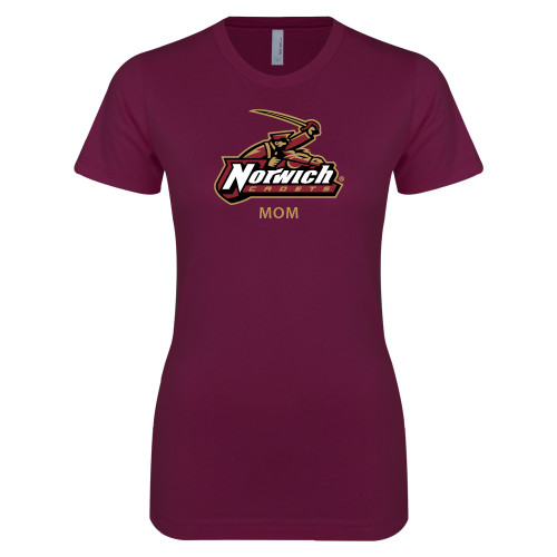 Next Level Womens Maroon Boyfriend Tee-Mom