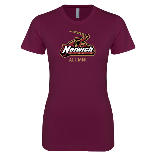 Next Level Womens Maroon Boyfriend Tee-Alumni