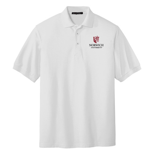 White Silk Touch Polo-University Mark