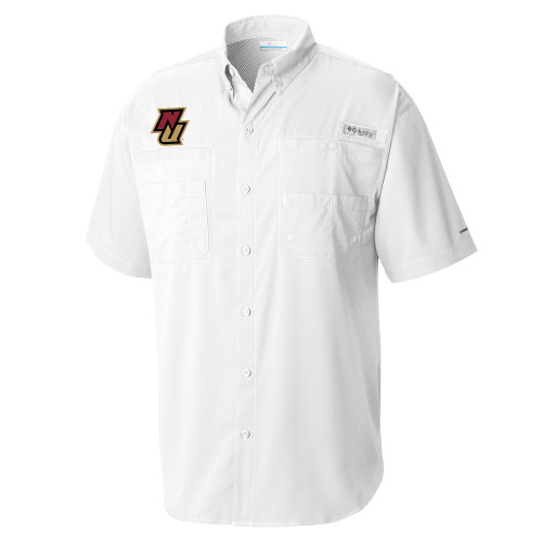 Columbia White Tamiami Performance Short Sleeve Shirt-NU