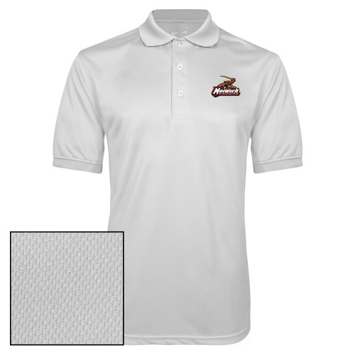 White Dry Mesh Polo-Primary Mark