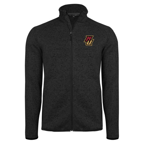 Black Heather  Sweater Fleece Jacket-NU
