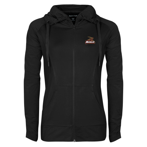 Womens Black Sport Wick Stretch Full Zip Jacket-Primary Mark